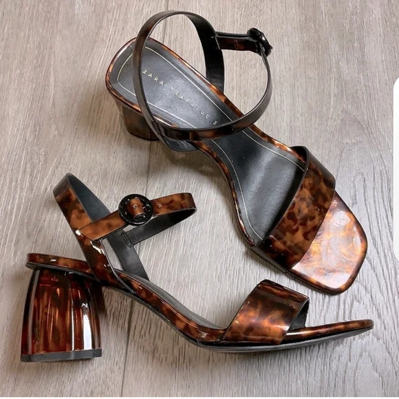 Zara Tortoiseshell Sandal Heel - Picture 5 of 5